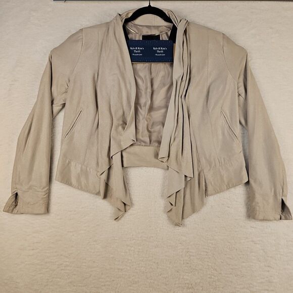 Rock & Republic Jackets & Blazers - Rock & Republic XL Cardigan Jacket‎ Gold Sheen Shoulder Pads Blazer Chic Moto